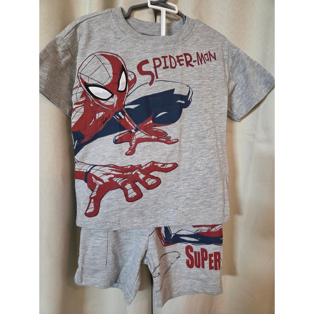 Marvel Spider-Man Boys Heather Gray T-Shirt and Shorts 2-Piece Set Size 4